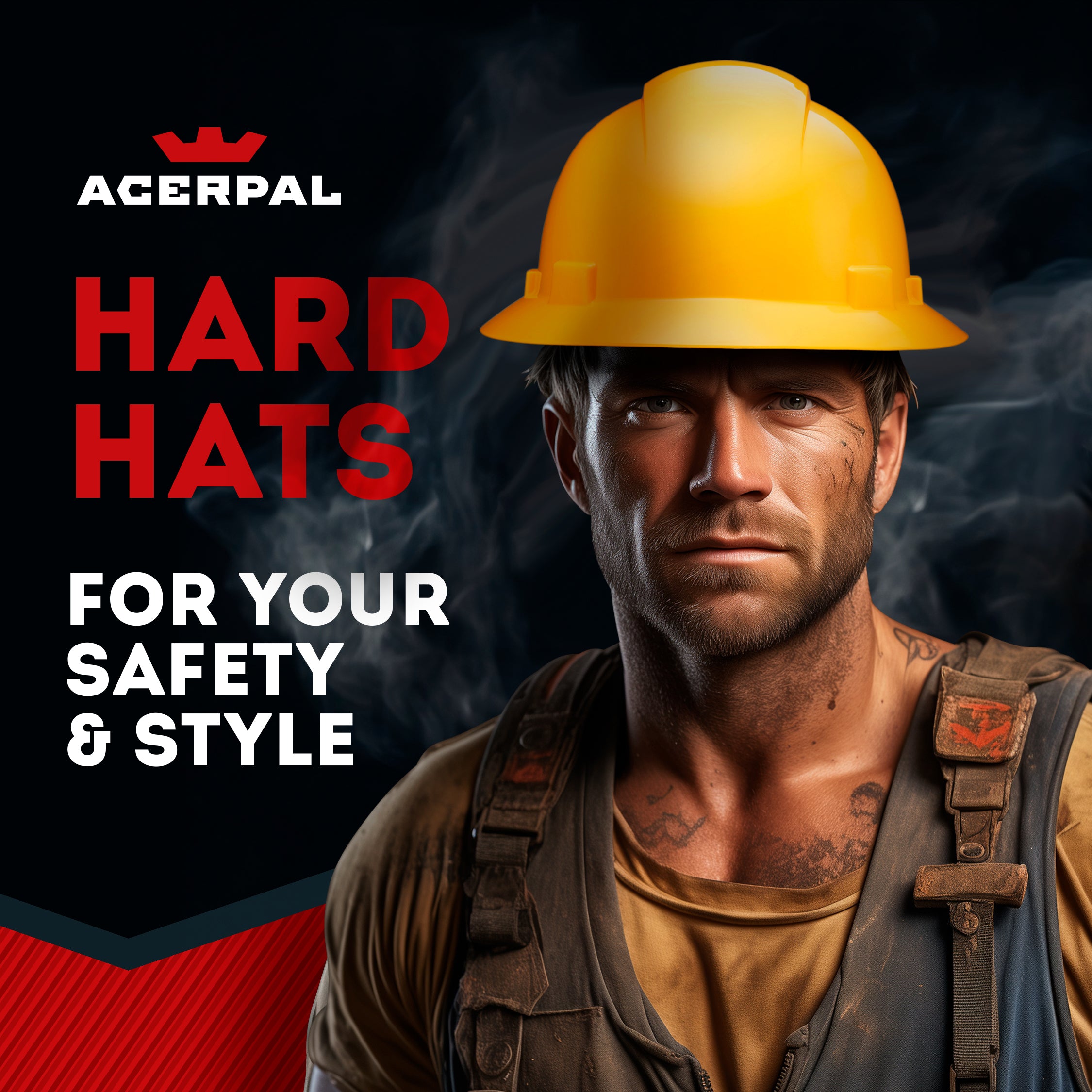 Full Brim Yellow Non-Vented Hard Hat