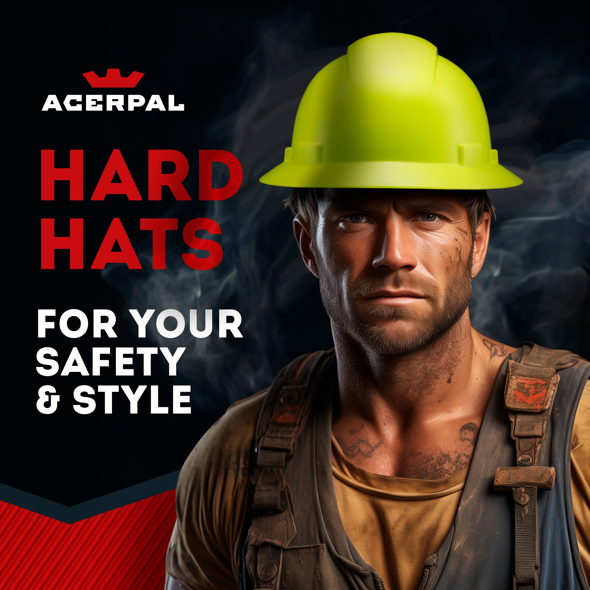 Full Brim Hi-Vis Lime Vented Hard Hat