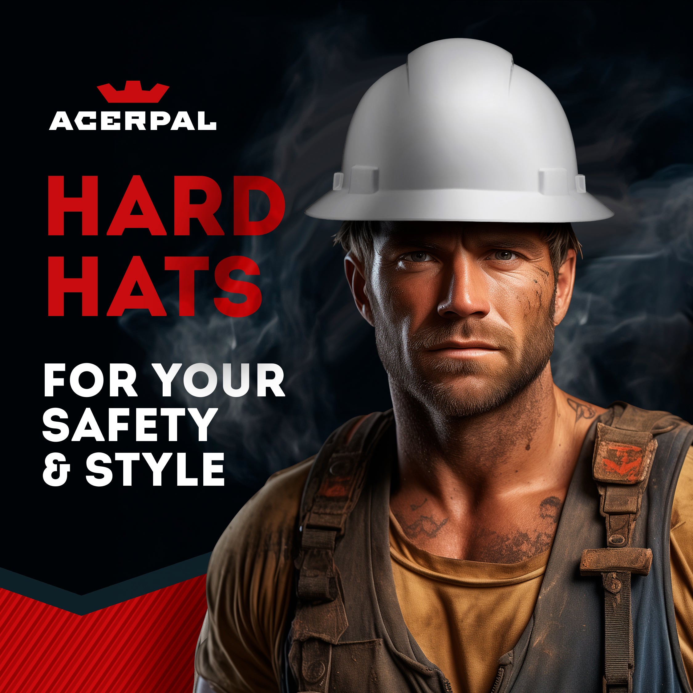 Full Brim White Vented Hard Hat