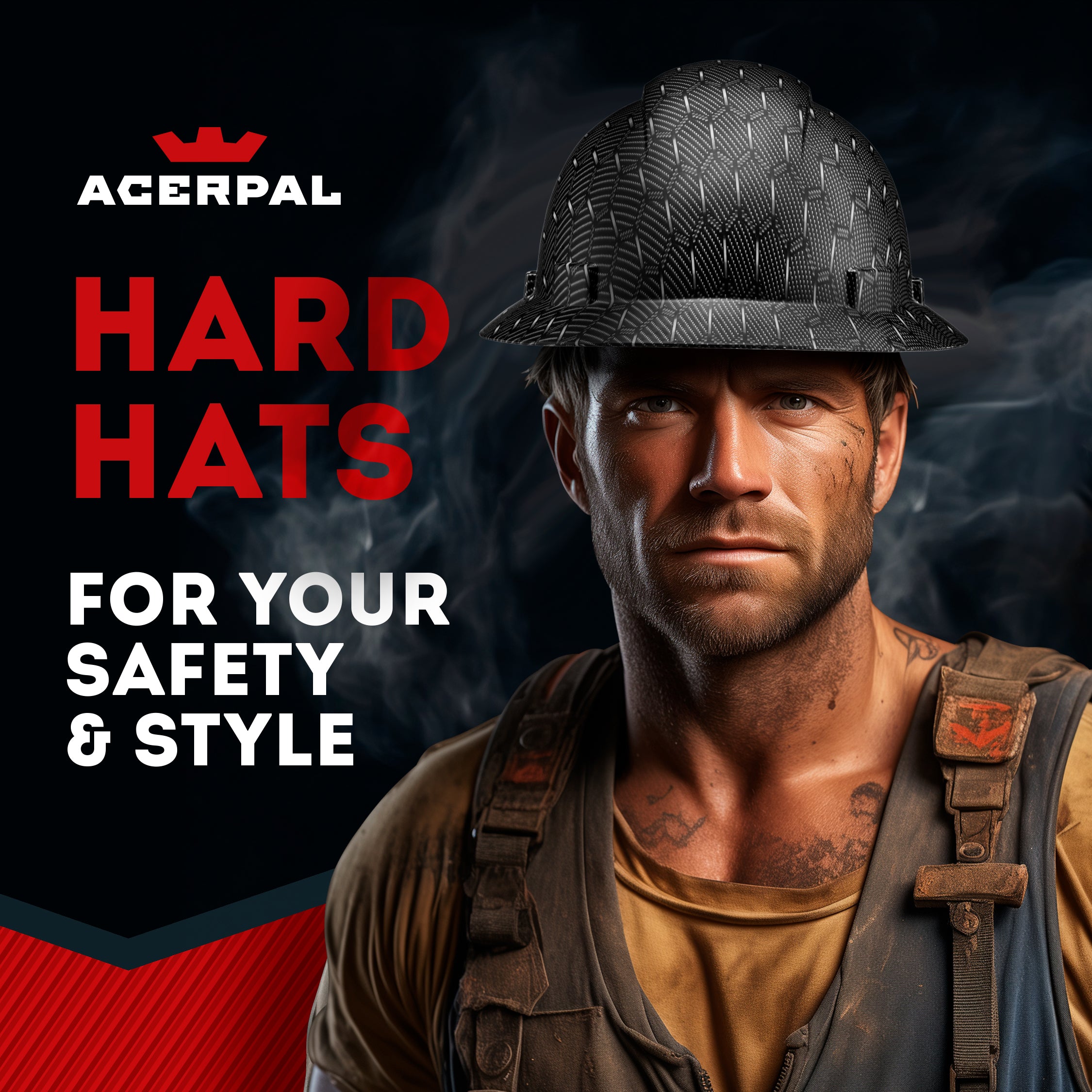 Full Brim Black Honeycomb Graphite Design Matte Finish Non-Vented Hard Hat