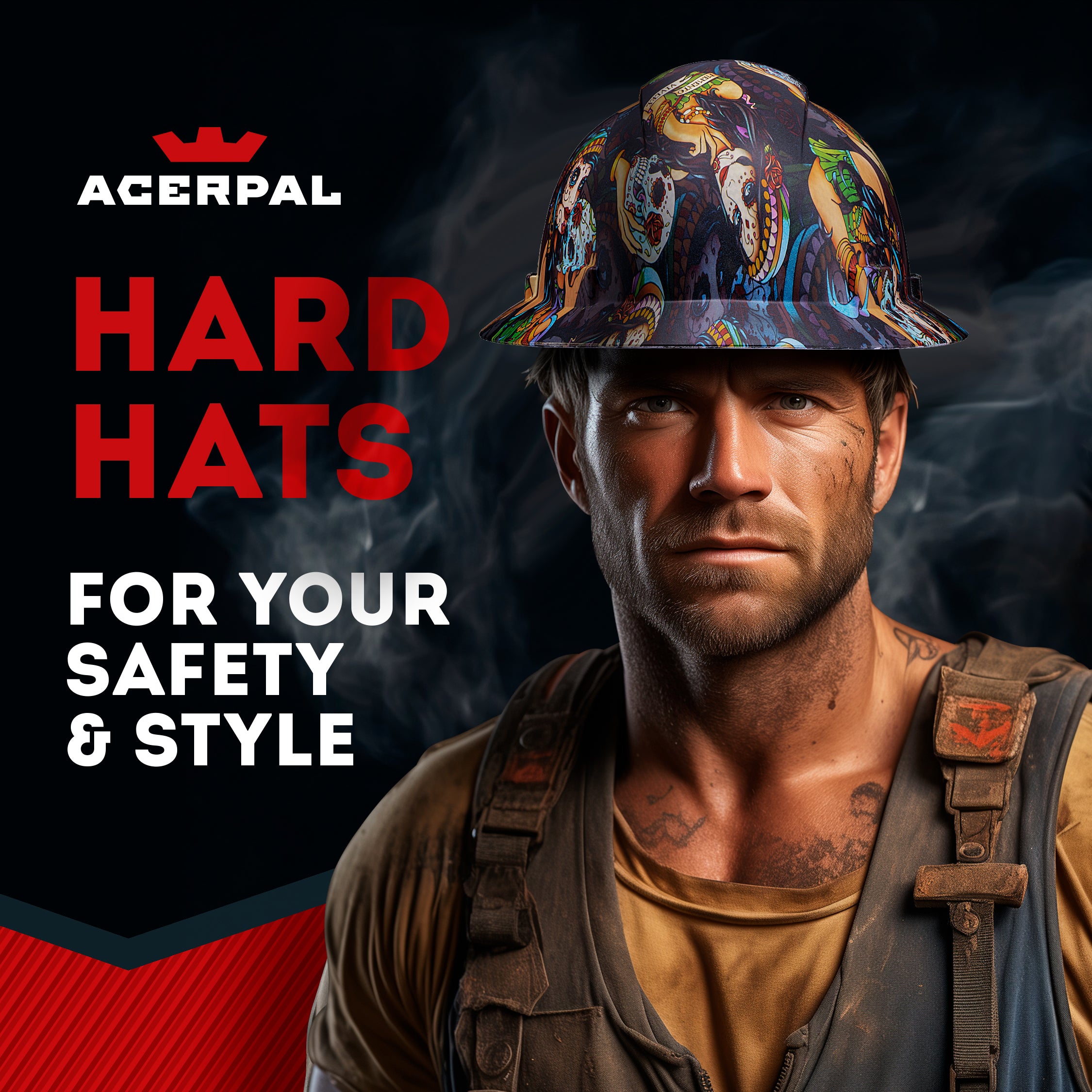 Full Brim Senorita Muerte Matte Finish Non-Vented Hard Hat