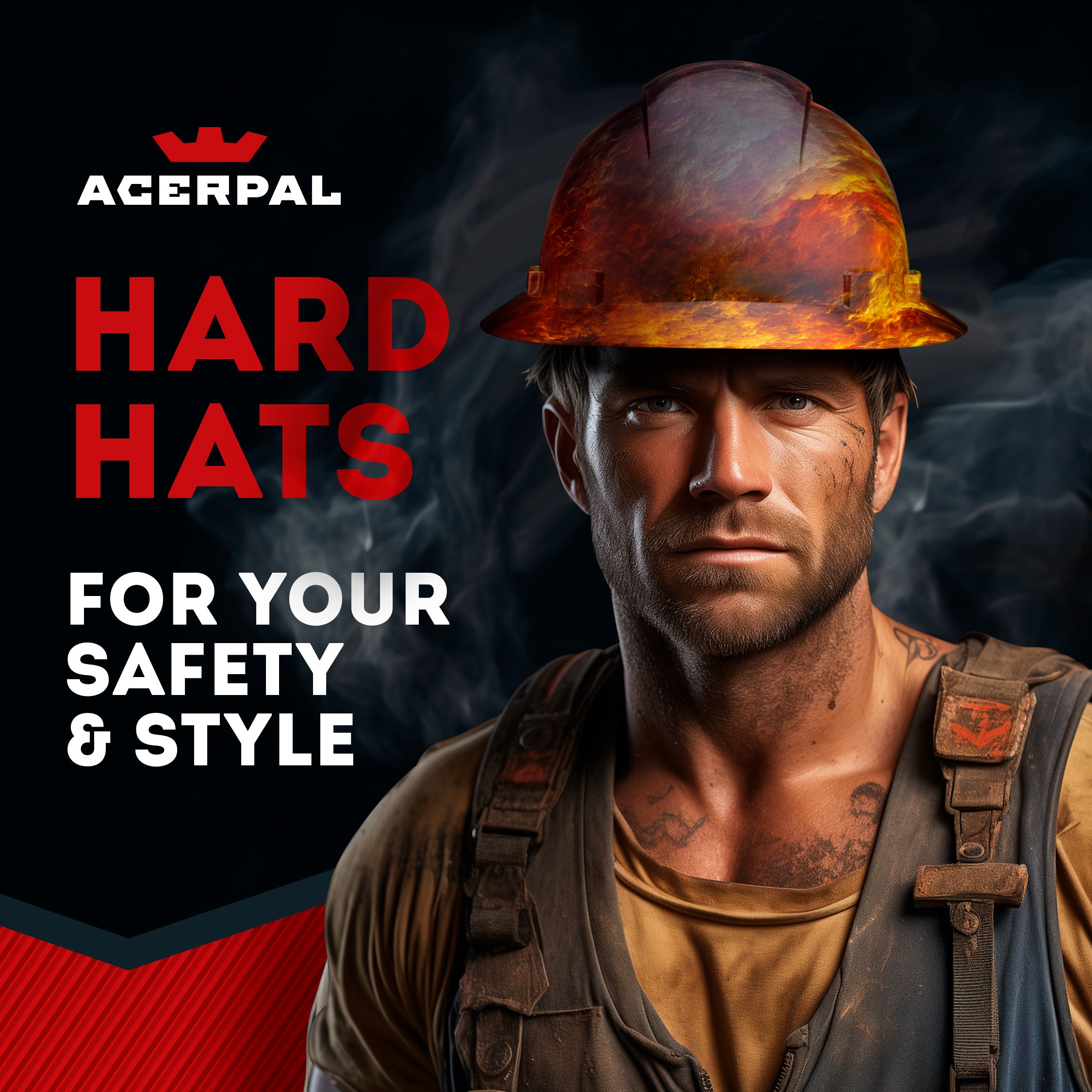 Full Brim Stormy Sky Gloss Finish Vented Hard Hat