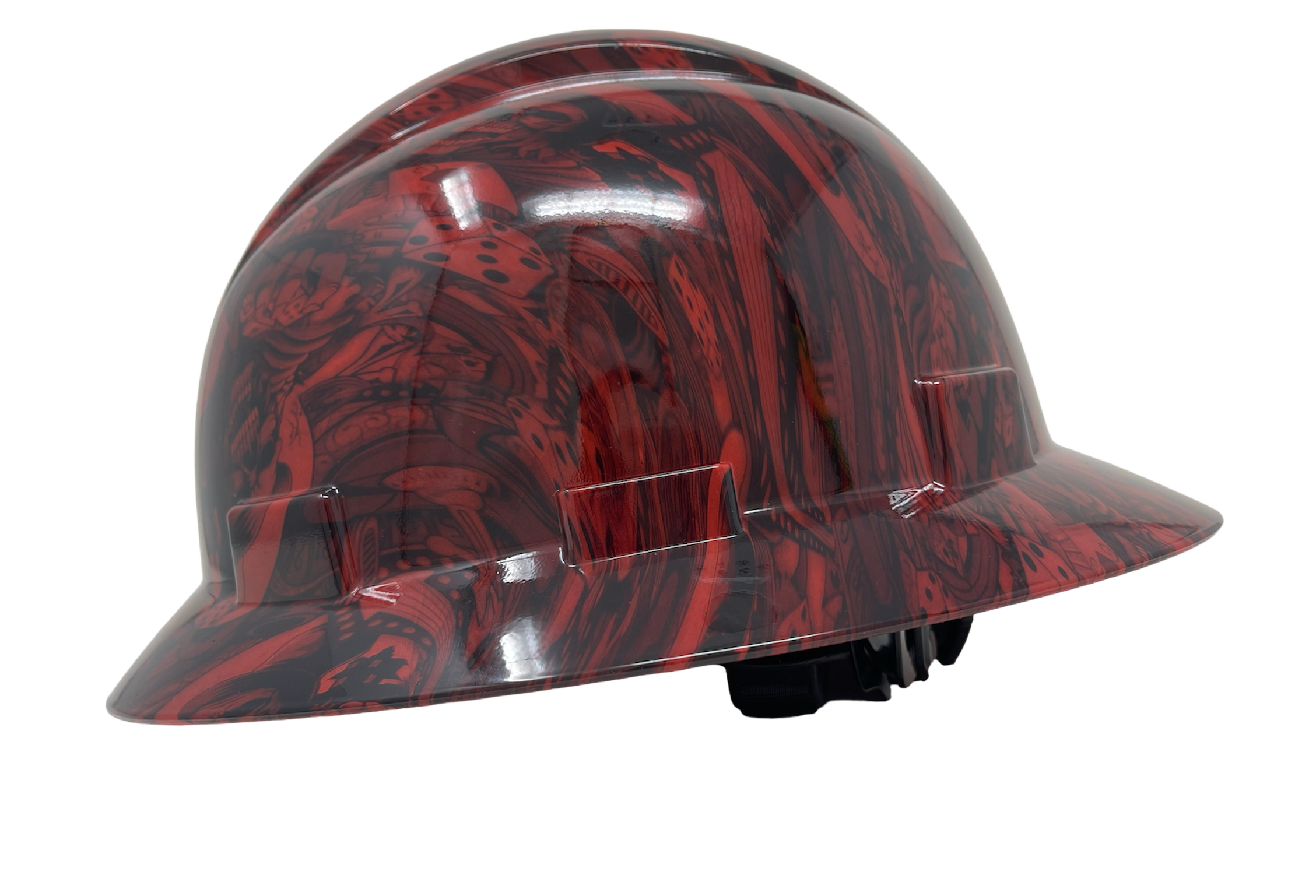 Full Brim Casino Fatale Red Gloss Finish Non-Vented Hard Hat