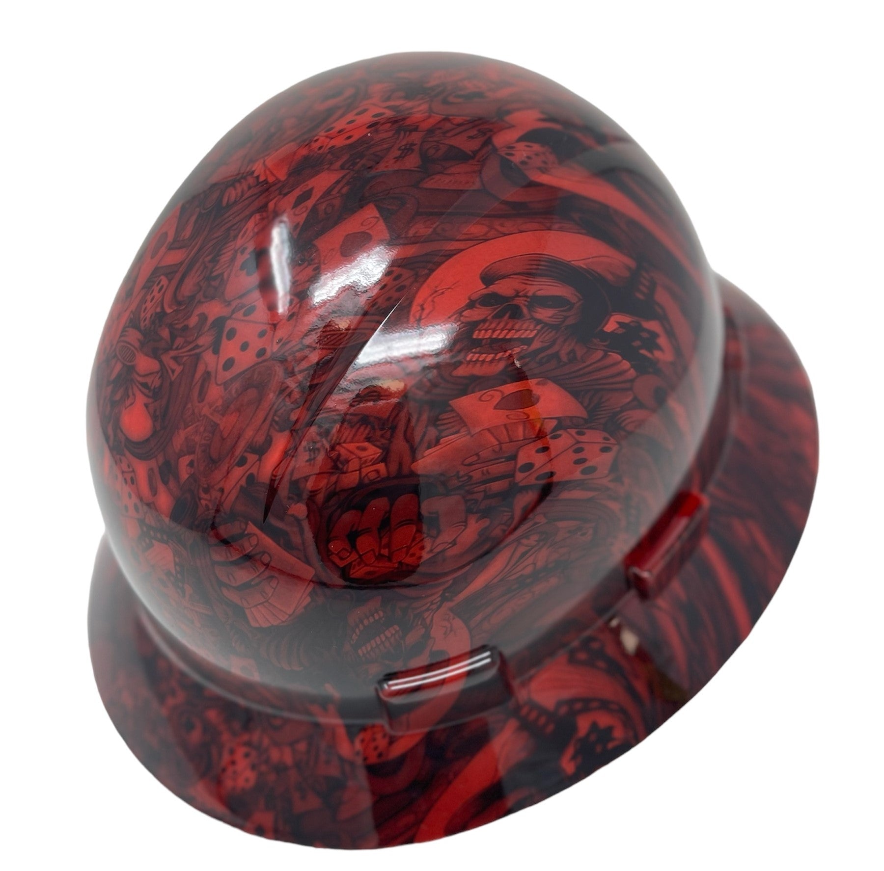 Full Brim Casino Fatale Red Gloss Finish Non-Vented Hard Hat