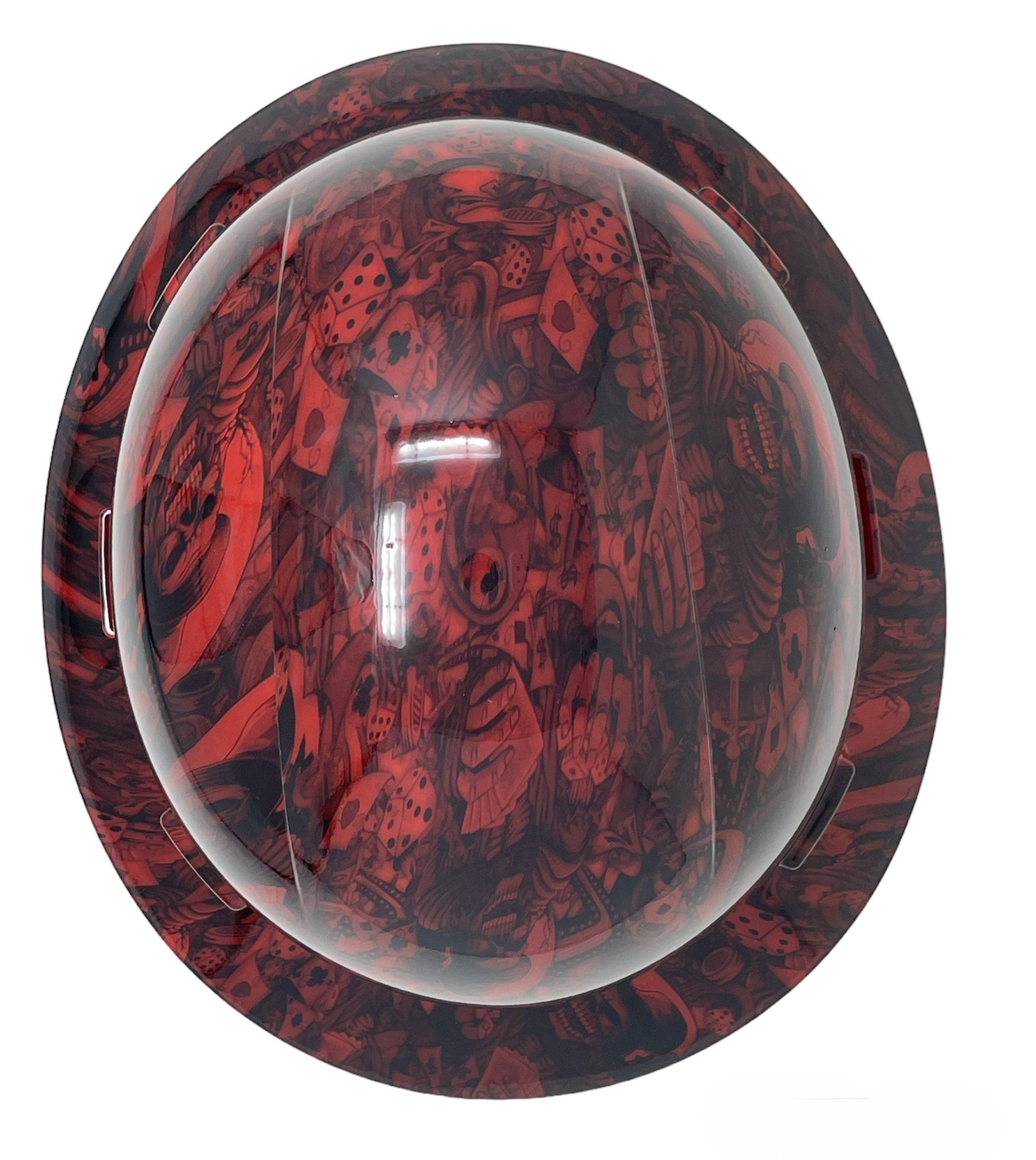 Full Brim Casino Fatale Red Gloss Finish Vented Hard Hat