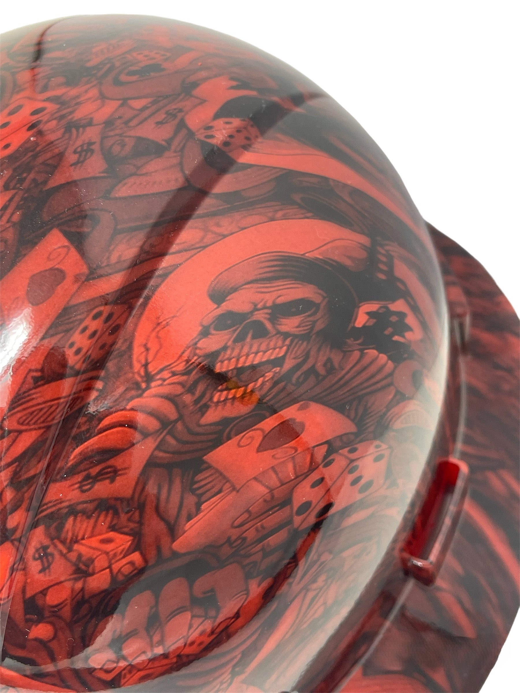 Full Brim Casino Fatale Red Gloss Finish Non-Vented Hard Hat