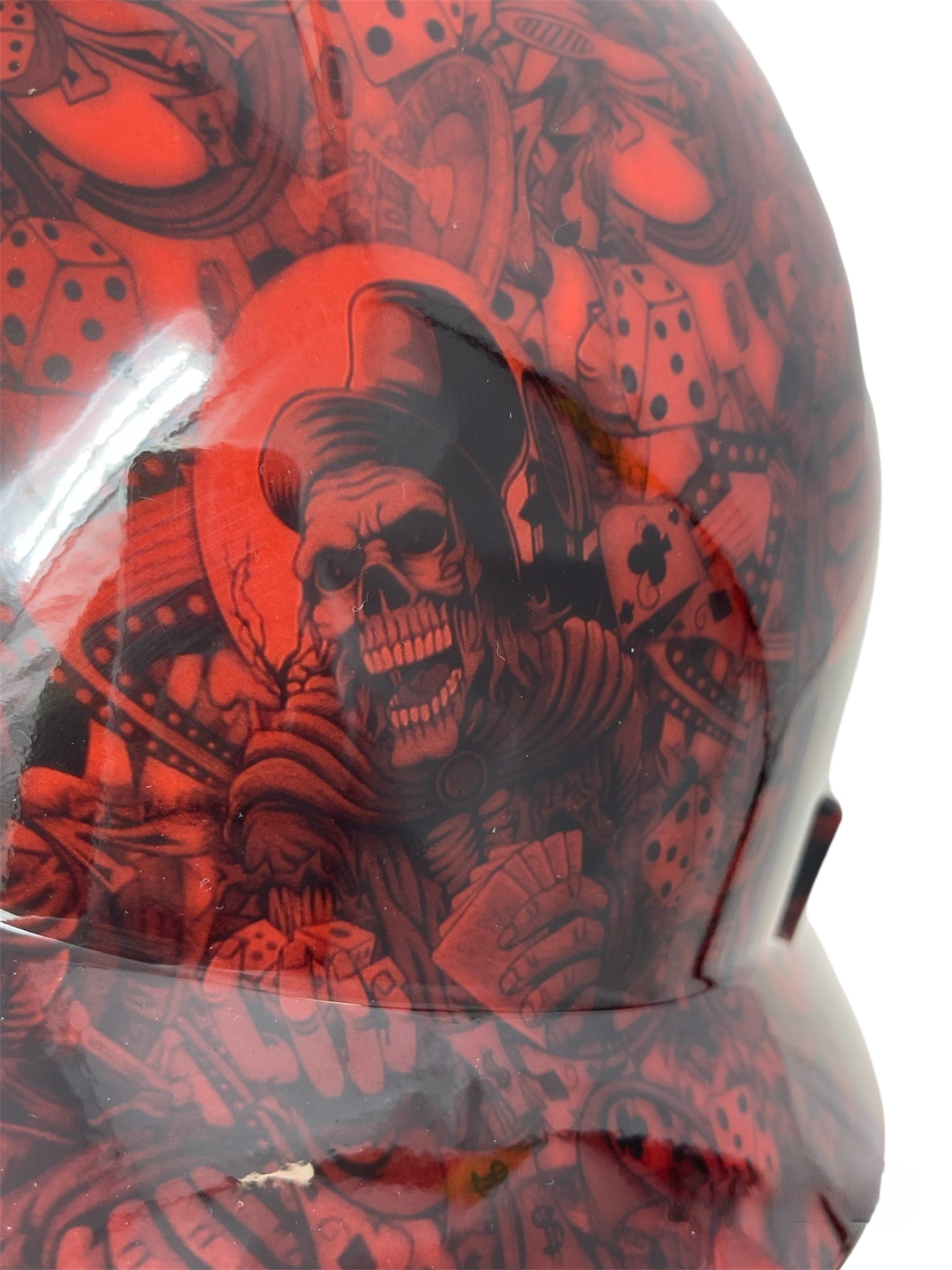 Full Brim Casino Fatale Red Gloss Finish Non-Vented Hard Hat