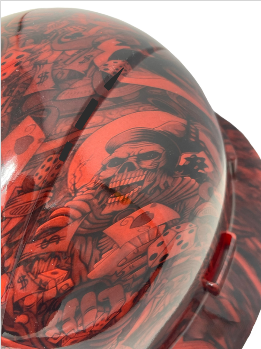 Full Brim Casino Fatale Red Gloss Finish Vented Hard Hat