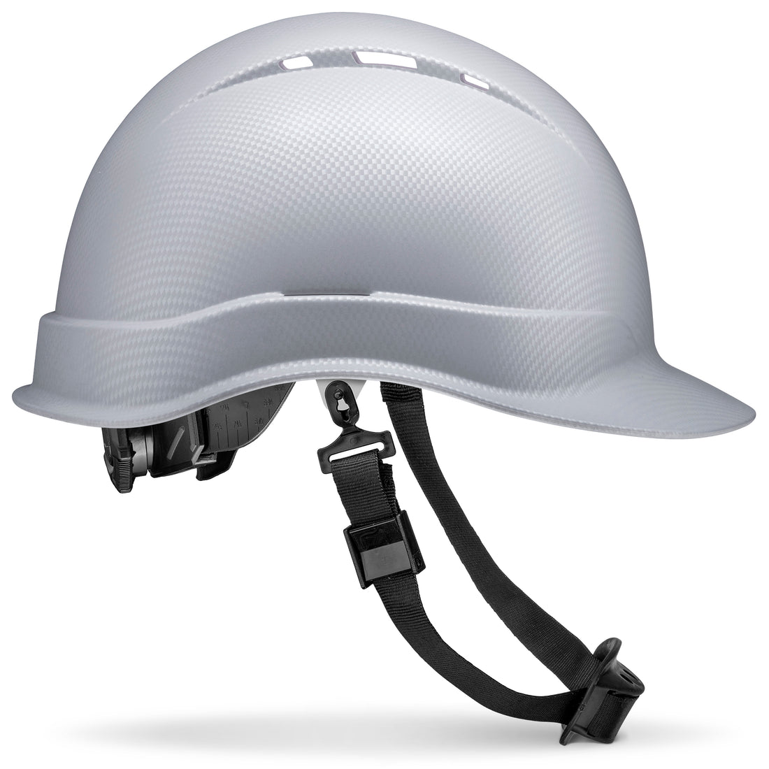 Cap Style Light Grey Carbon Fiber Design Matte Finish Vented Hard Hat