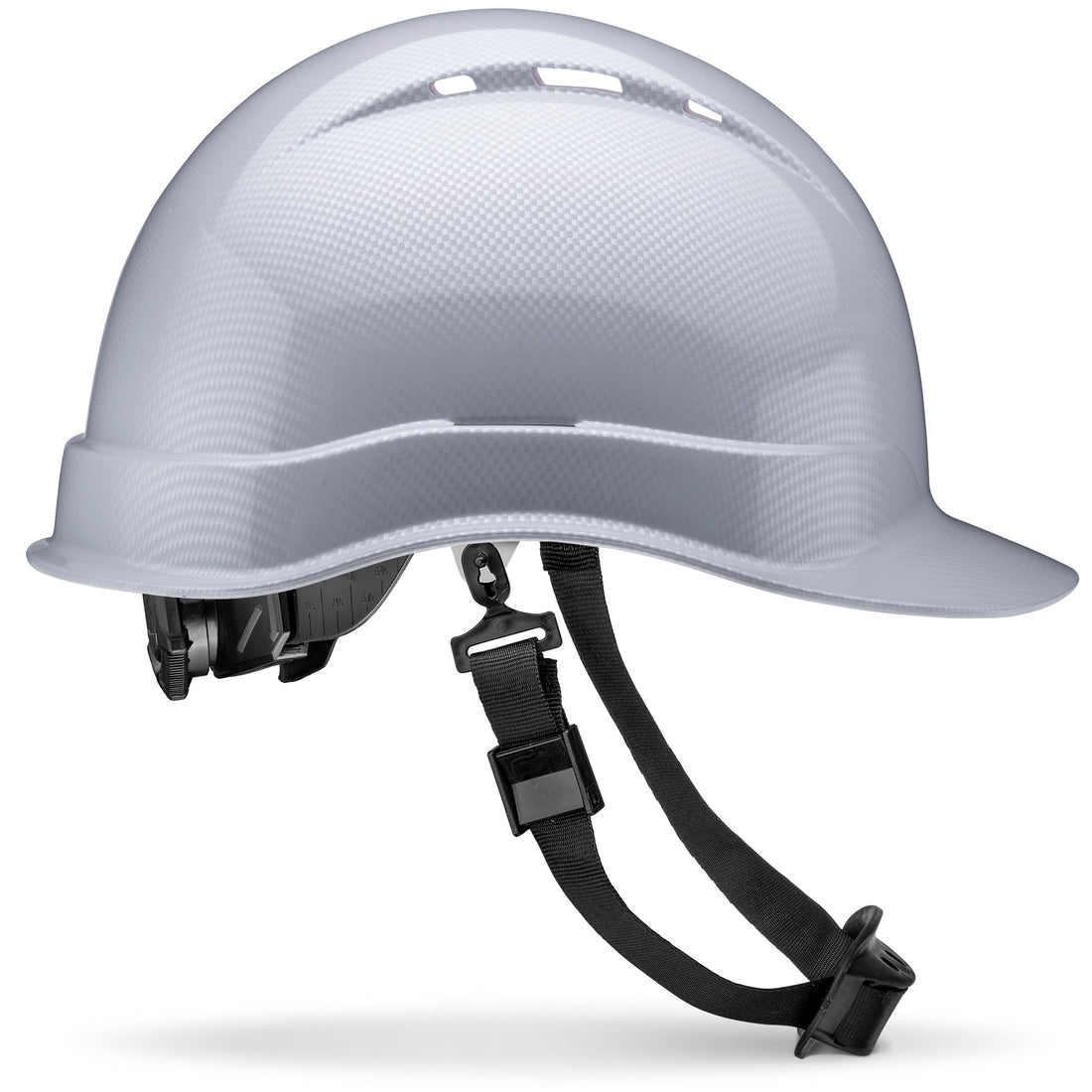 Cap Style Light Grey Carbon Fiber Design Gloss Finish Vented Hard Hat