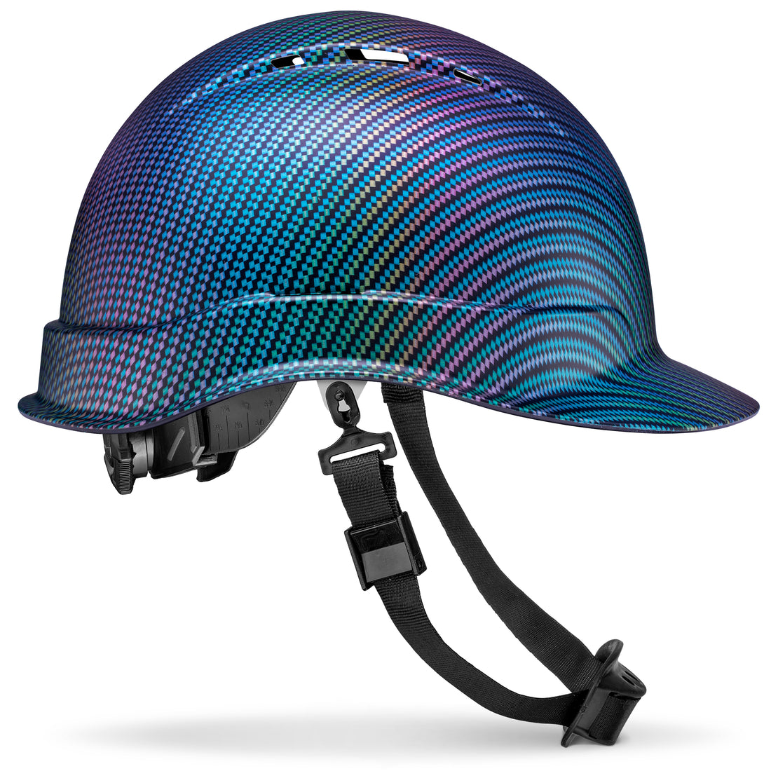 Cap Style Color Weave Carbon Fiber Design Matte Finish Vented Hard Hat