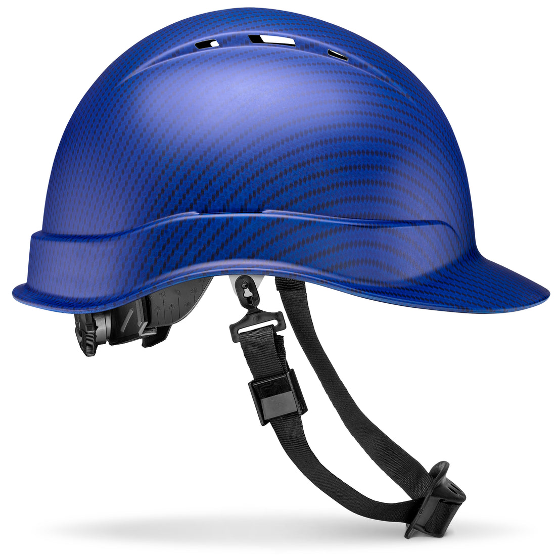 Cap Style Beguiled Blue Carbon Fiber Design Matte Finish Vented Hard Hat