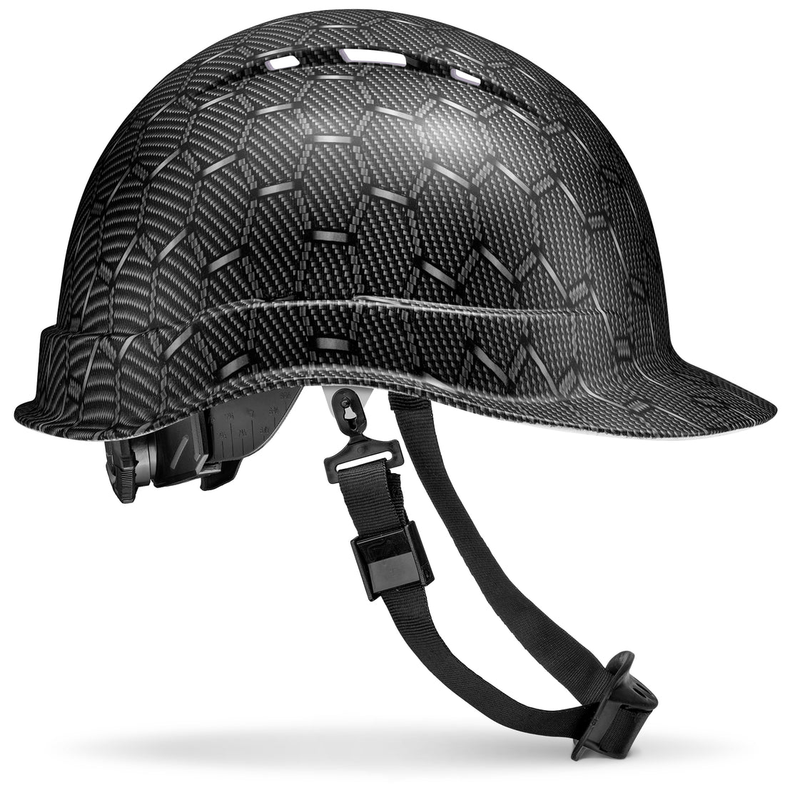 Cap Style Black Honeycomb Carbon Fiber Design Matte Finish Vented Hard Hat
