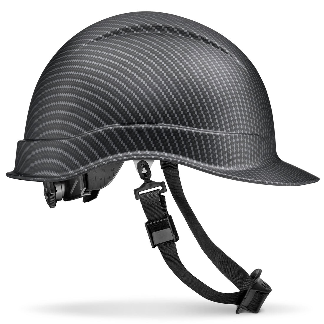 Cap Style Classic Black Carbon Fiber Carbon Fiber Design Matte Finish Non-Vented Hard Hat