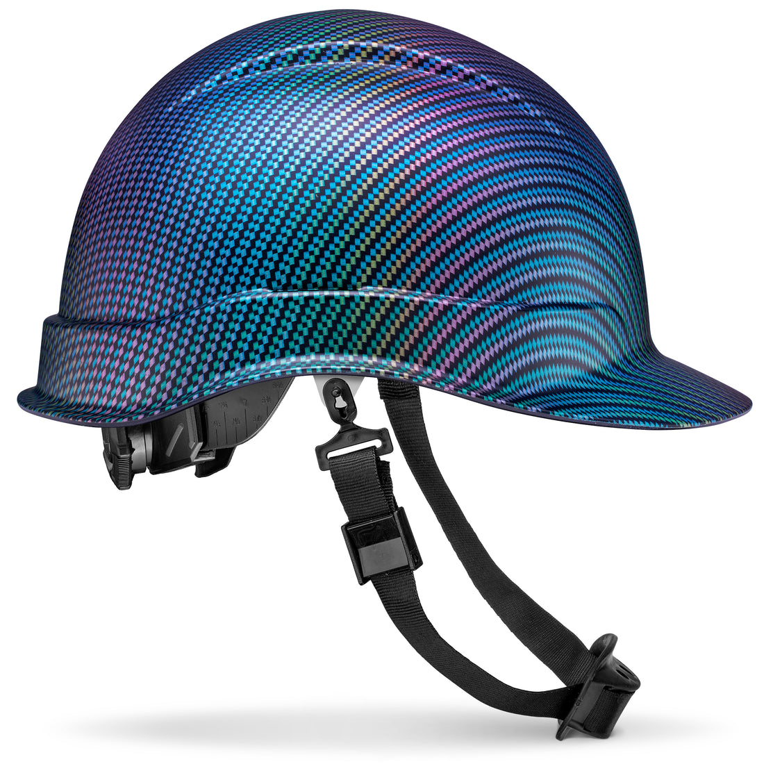 Cap Style Color Weave Carbon Fiber Design Matte Finish Non-Vented Hard Hat