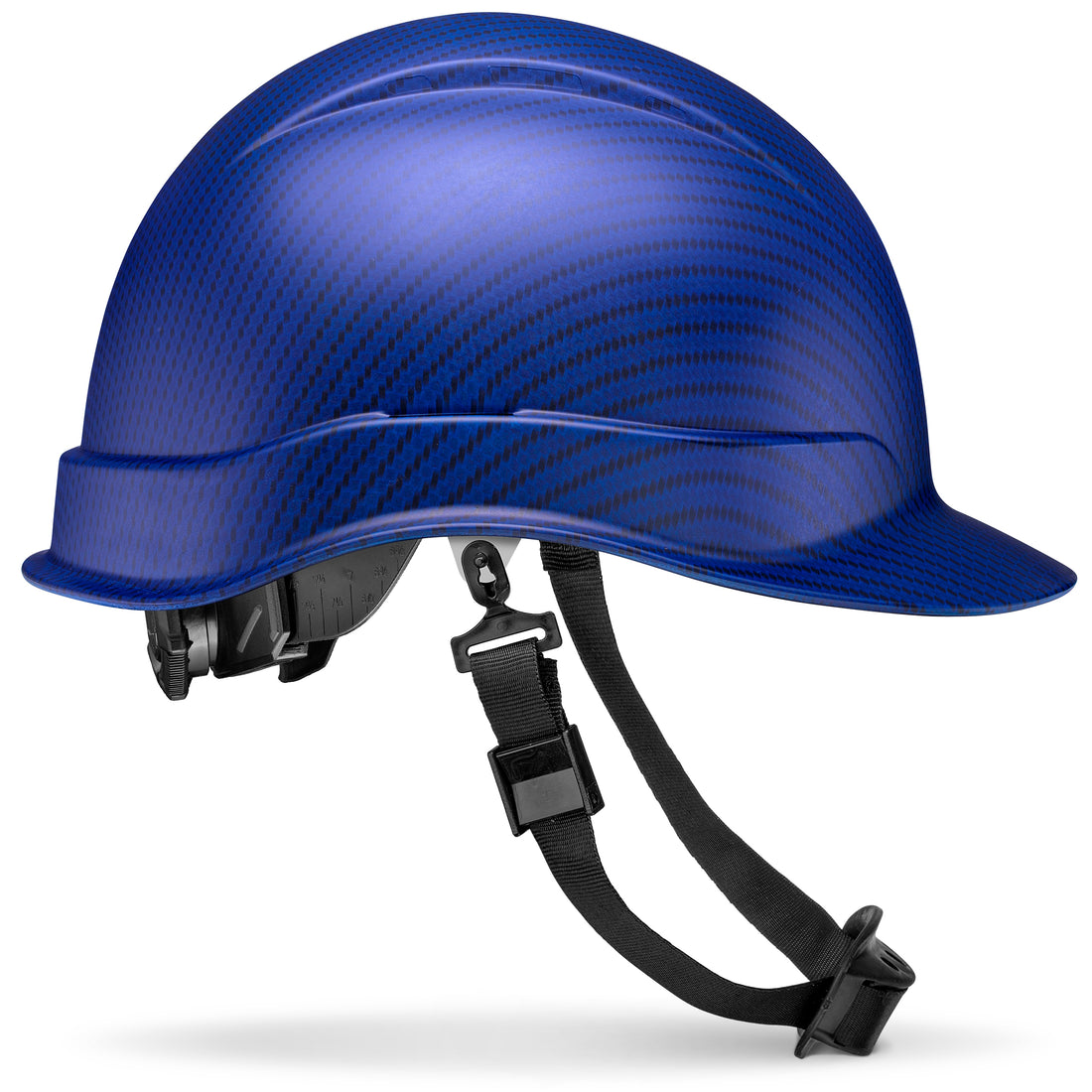Cap Style Beguiled Blue Carbon Fiber Design Matte Finish Non-Vented Hard Hat