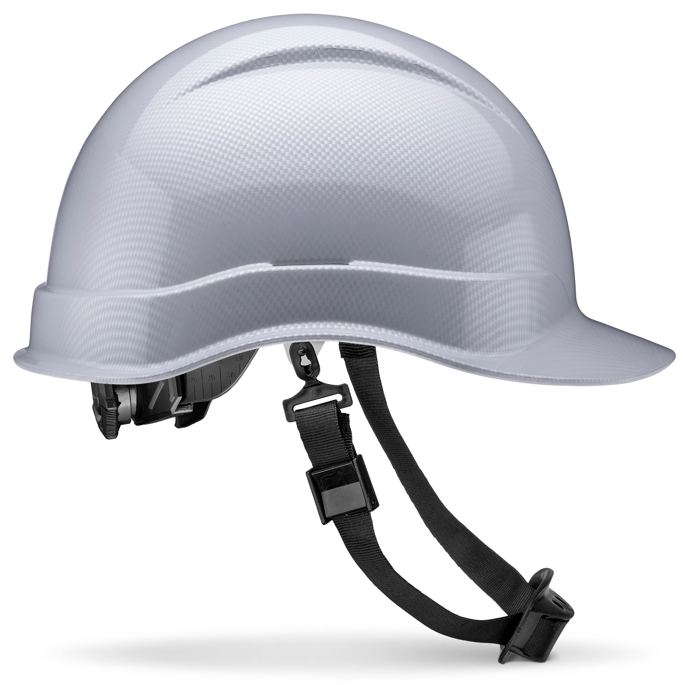 Cap Style Light Grey Carbon Fiber Carbon Fiber Design Gloss Finish Non-Vented Hard Hat