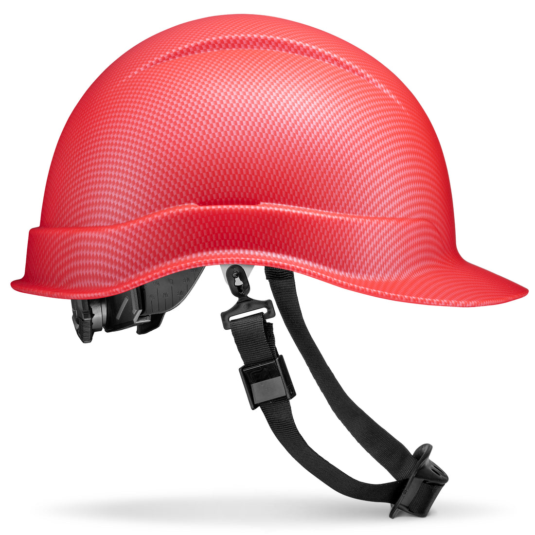 Cap Style Red Textured Carbon Fiber Design Matte Finish Non-Vented Hard Hat