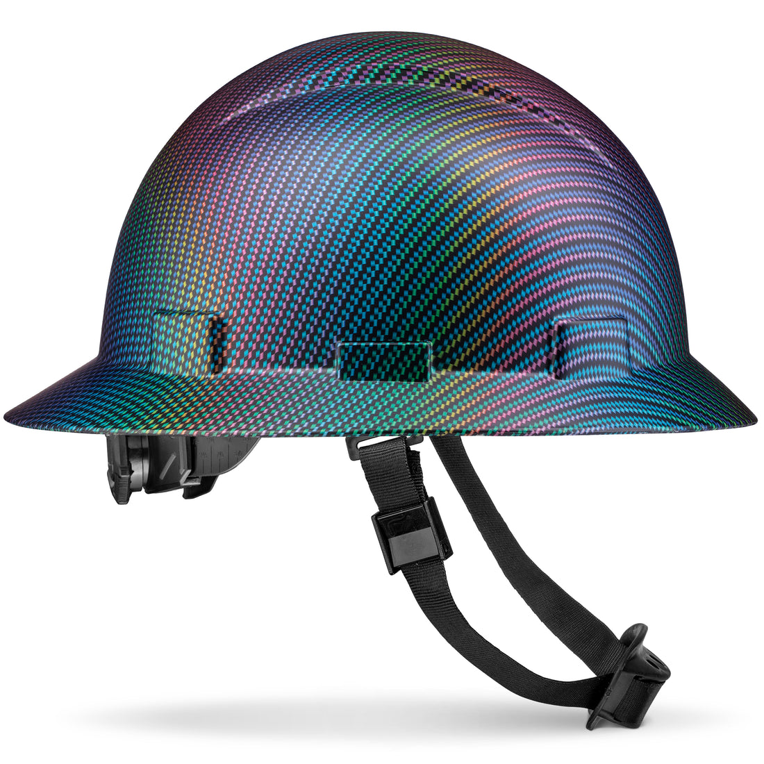 Full Brim Color Weave Carbon Fiber Design Matte Finish Non-Vented Hard Hat