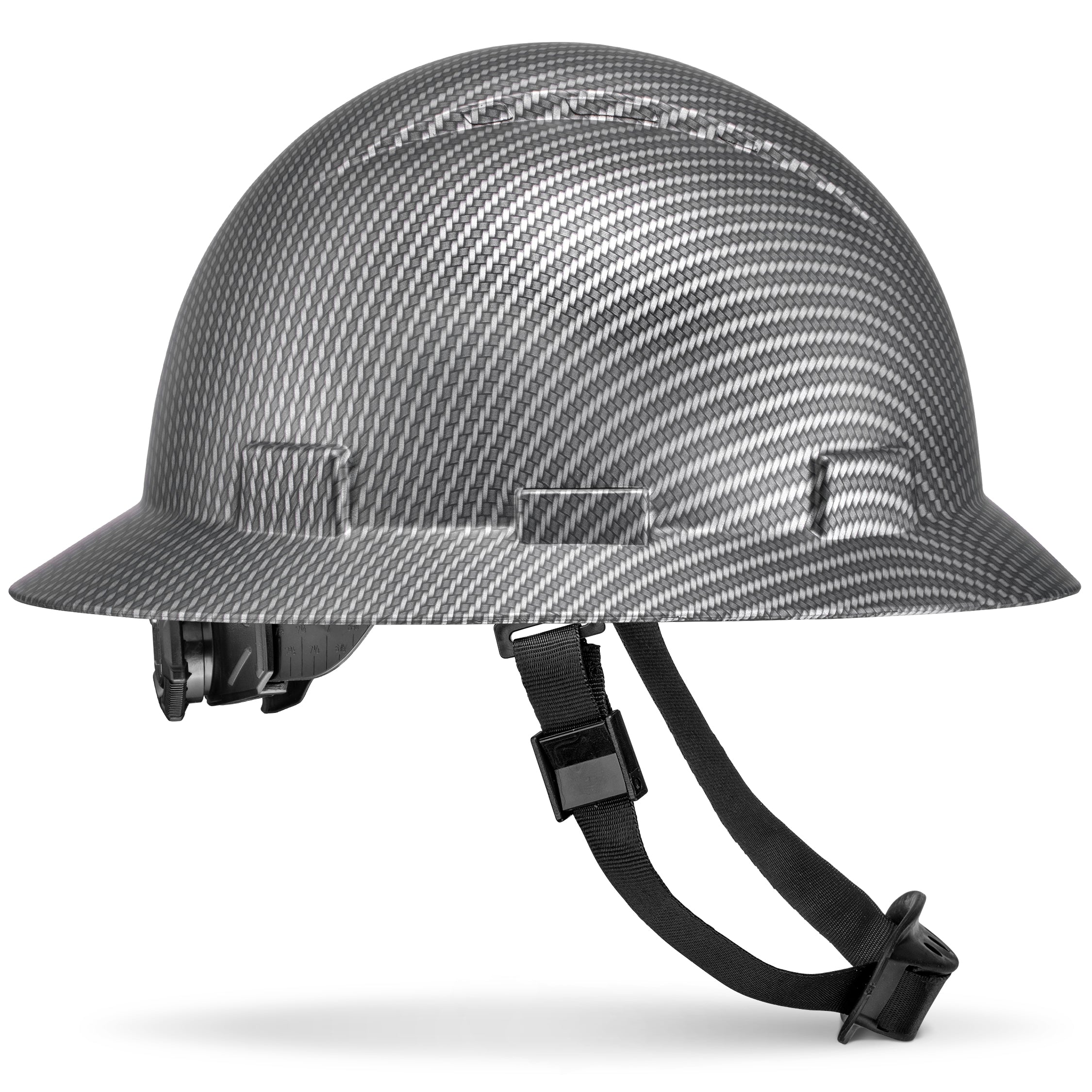 Full Brim Grey Silver Classic Graphite Design Matte Finish Non-Vented Hard Hat