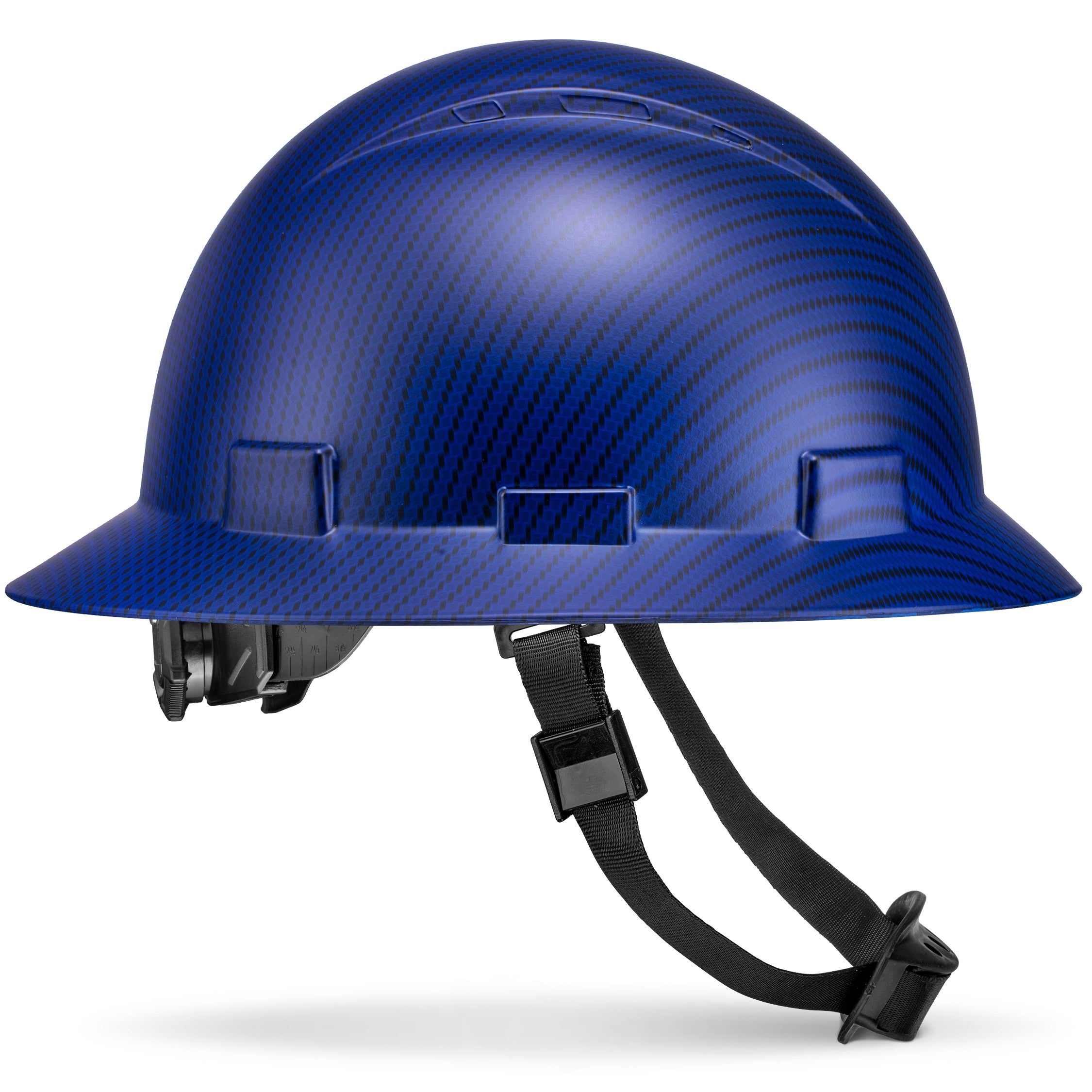 Full Brim Beguiled Blue Graphite Design Matte Finish Non-Vented Hard Hat