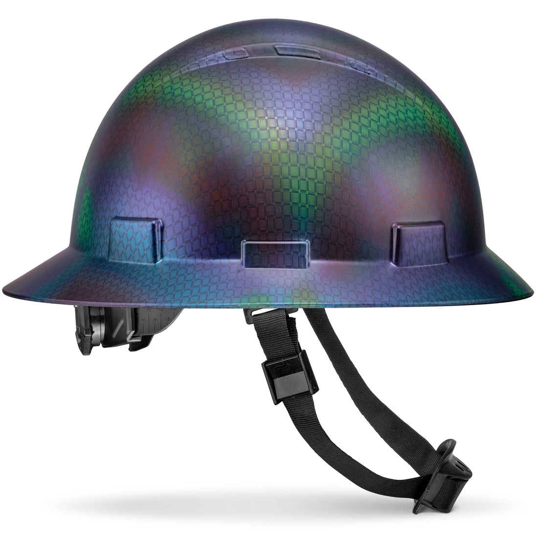 Full Brim Cameleon Carbon Fiber Design Gloss Finish Non-Vented Hard Hat