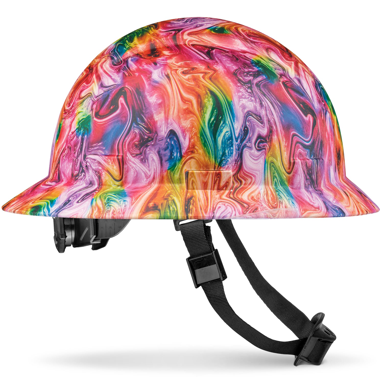 Full Brim Psychedelic Matte Finish Non-Vented Hard Hat