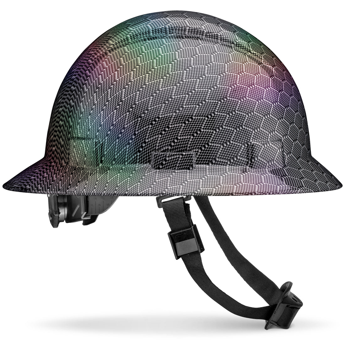 Full Brim Laser Honeycomb Carbon Fiber Design Gloss Finish Non-Vented Hard Hat