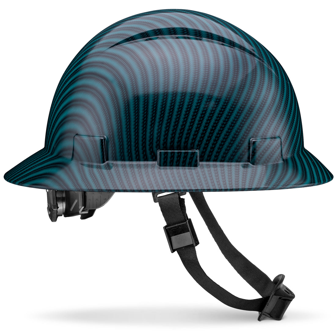 Full Brim Green Carbon Fiber Design Gloss Finish Non-Vented Hard Hat