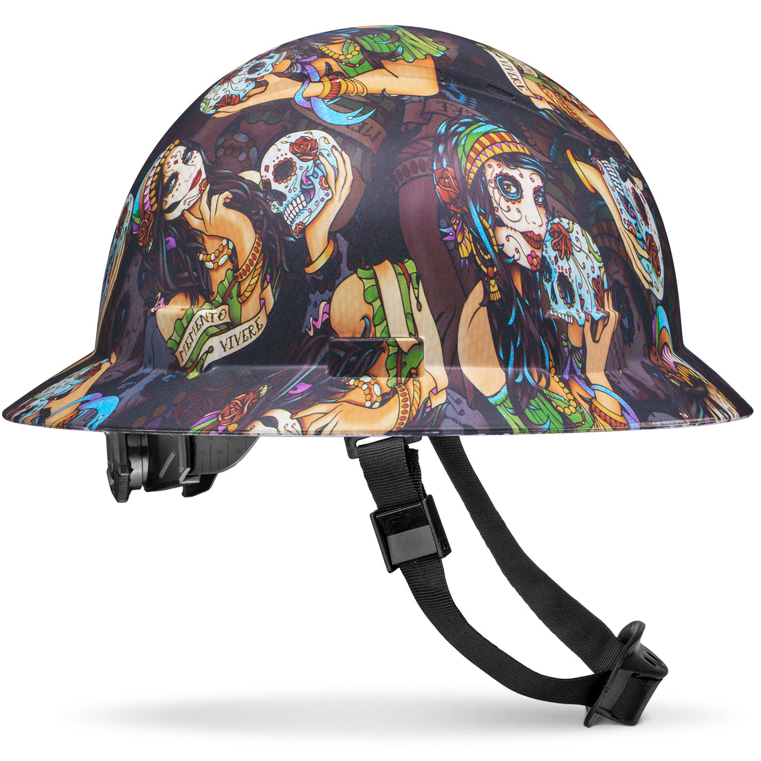 Full Brim Senorita Muerte Matte Finish Non-Vented Hard Hat