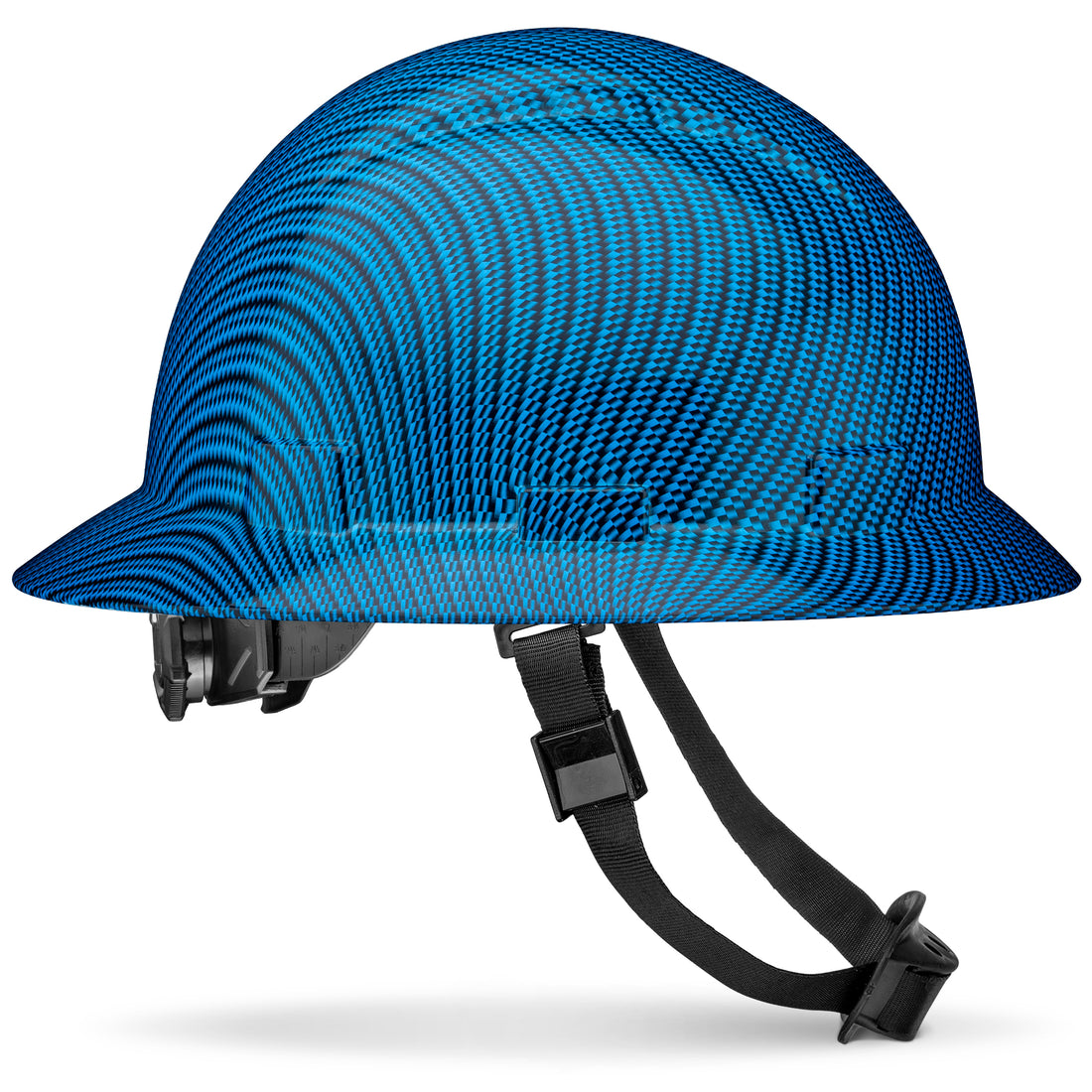 Full Brim Navy Carbon Fiber Design Gloss Finish Non-Vented Hard Hat