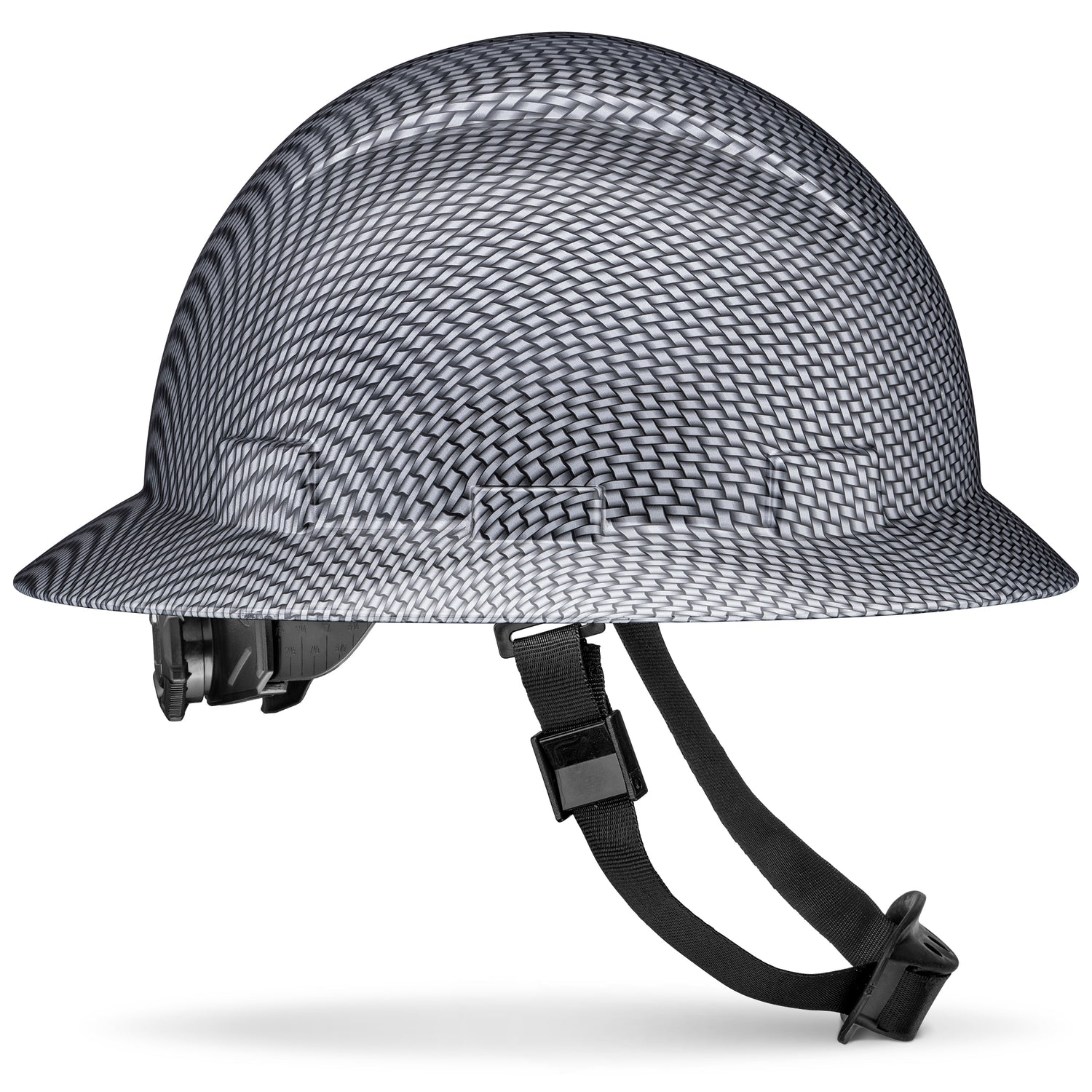 Full Brim Grey Weave Graphite Design Gloss Finish Non-Vented Hard Hat