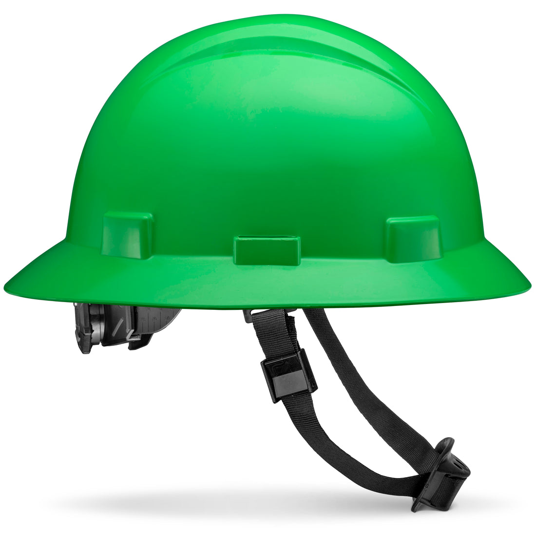 Full Brim Green Non-Vented Hard Hat