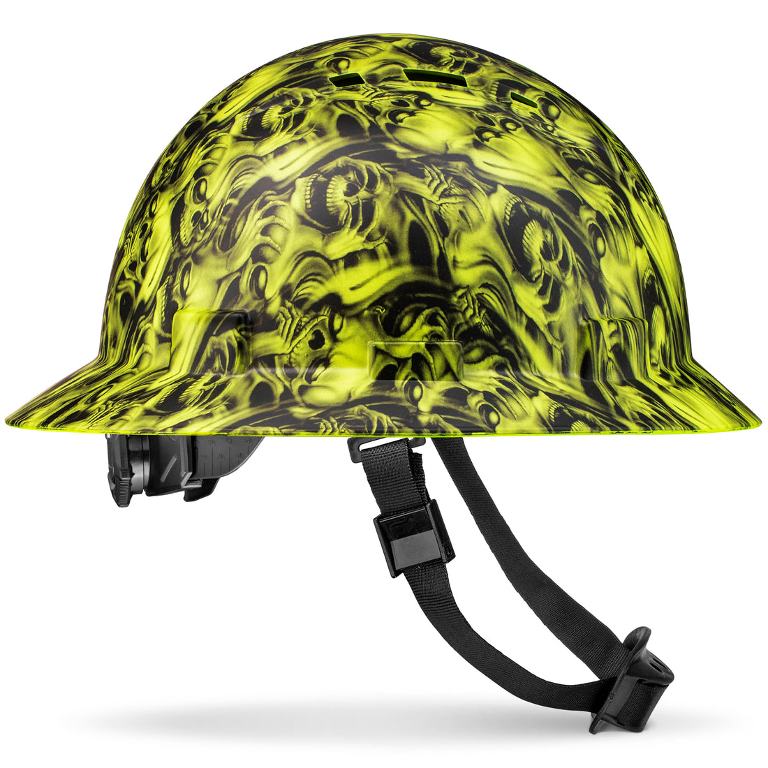 Full Brim Three Wise Skulls Matte Finish Non-Vented Hard Hat