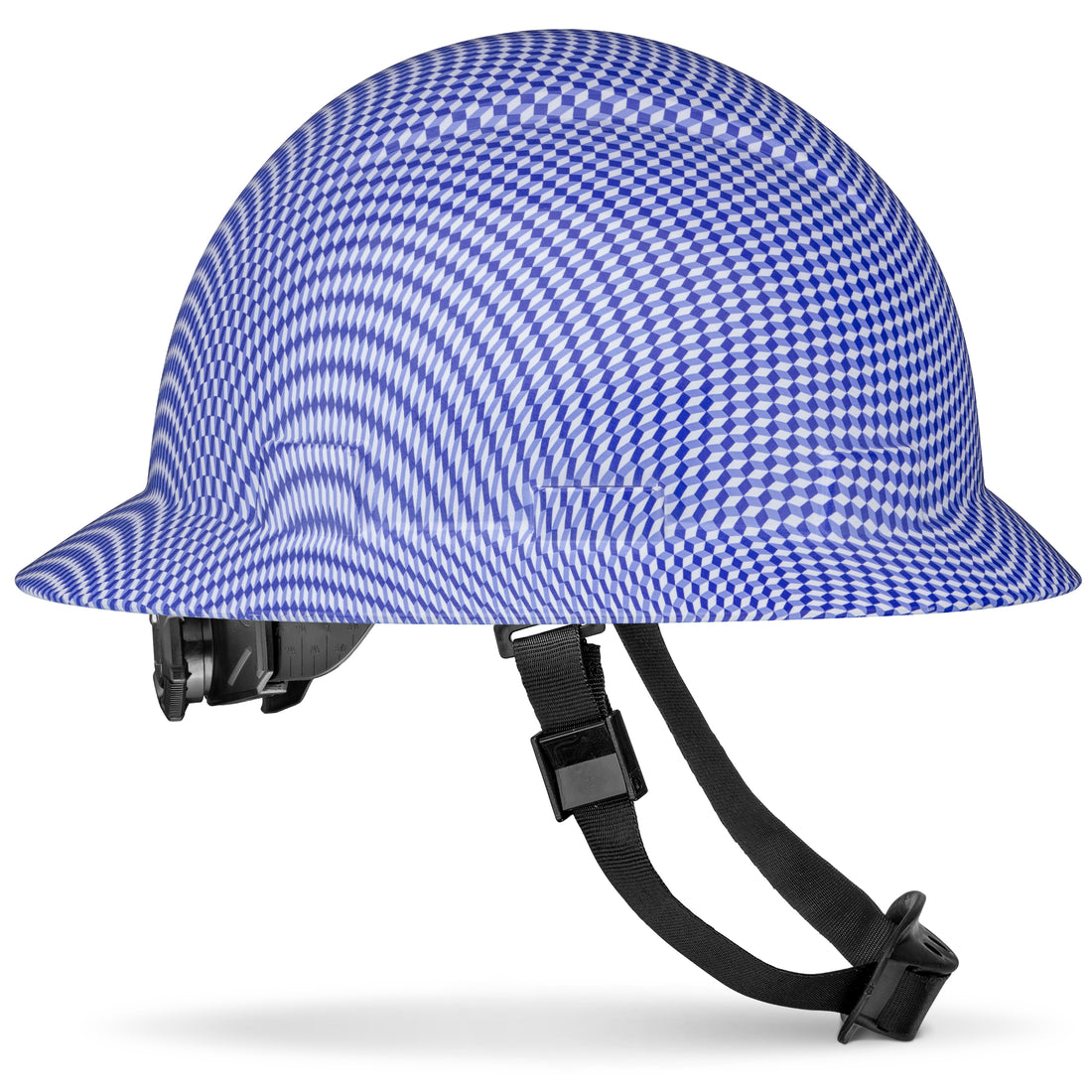 Full Brim Blue 3D Design Gloss Finish Non-Vented Hard Hat