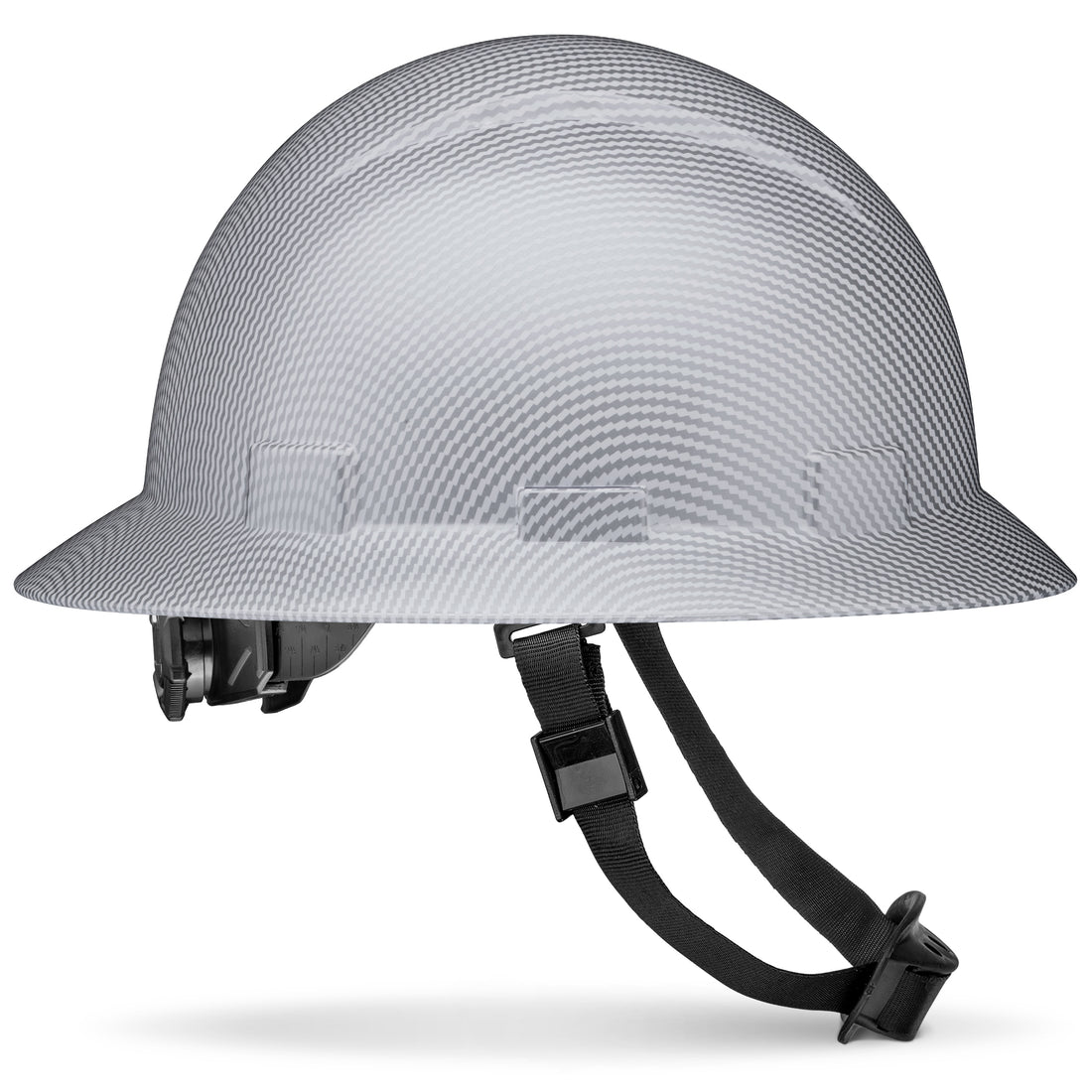 Full Brim Disco Wave Design Carbon Fiber Design Gloss Finish Non-Vented Hard Hat