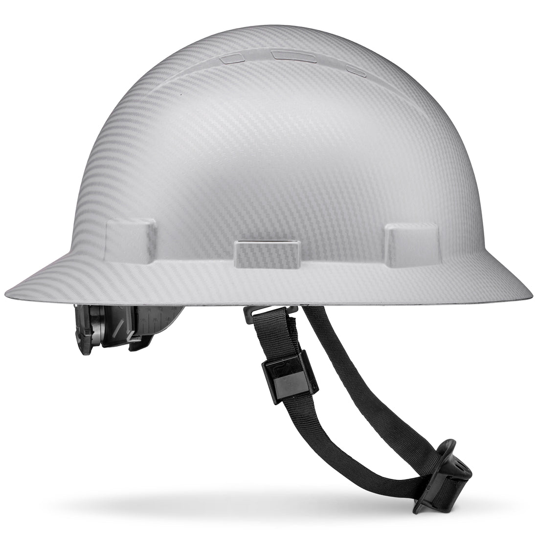 Full Brim Disco Wave Carbon Fiber Design Gloss Finish Non-Vented Hard Hat