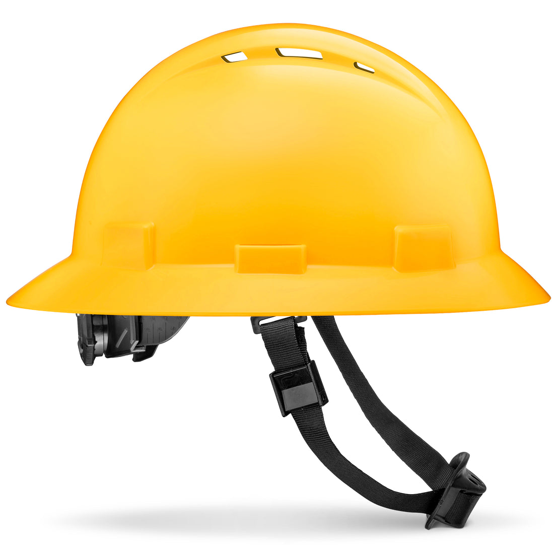 Full Brim Yellow Vented Hard Hat