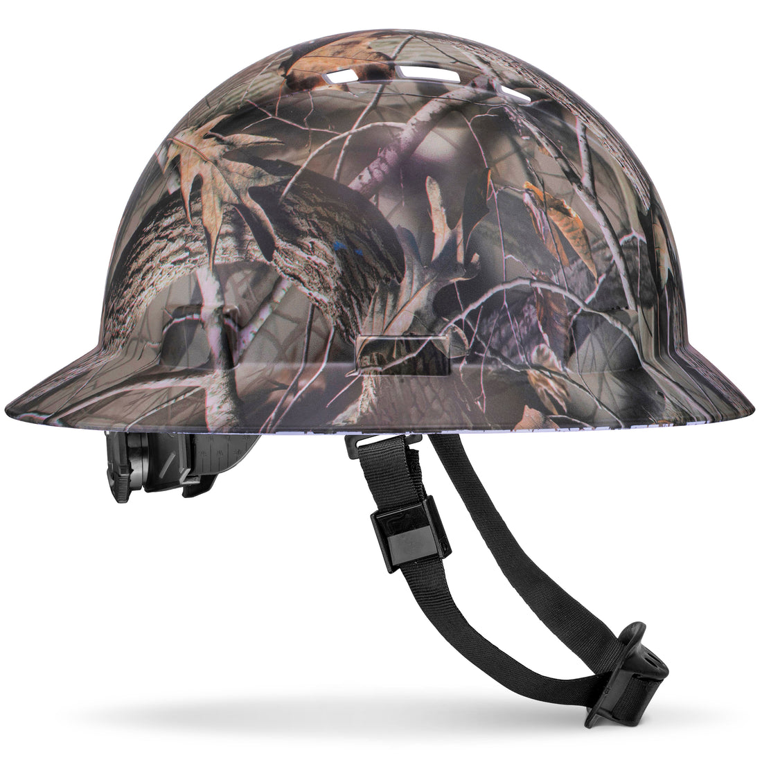 Full Brim Woodsman Camo Matte Finish Vented Hard Hat