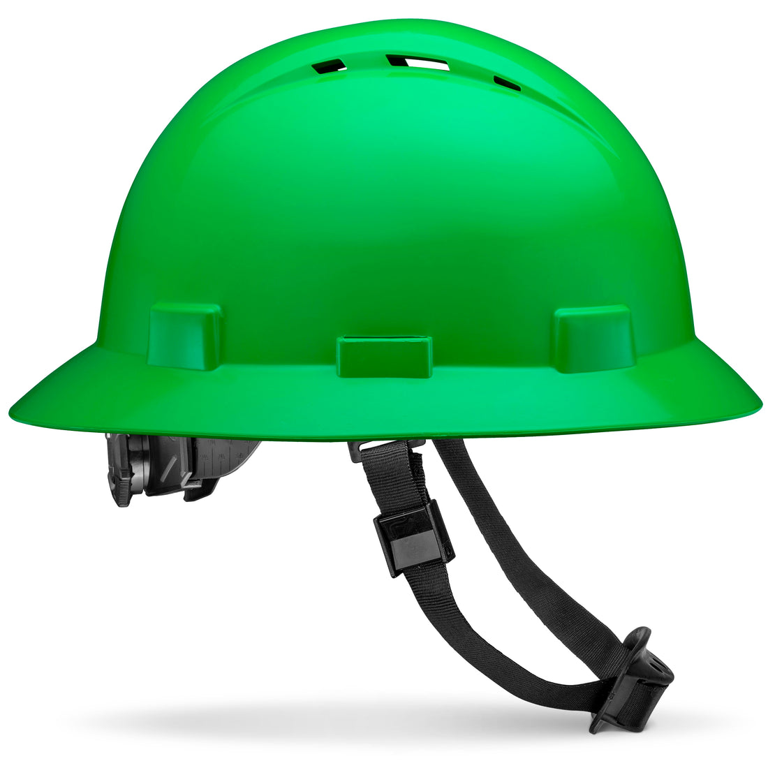 Full Brim Green Vented Hard Hat