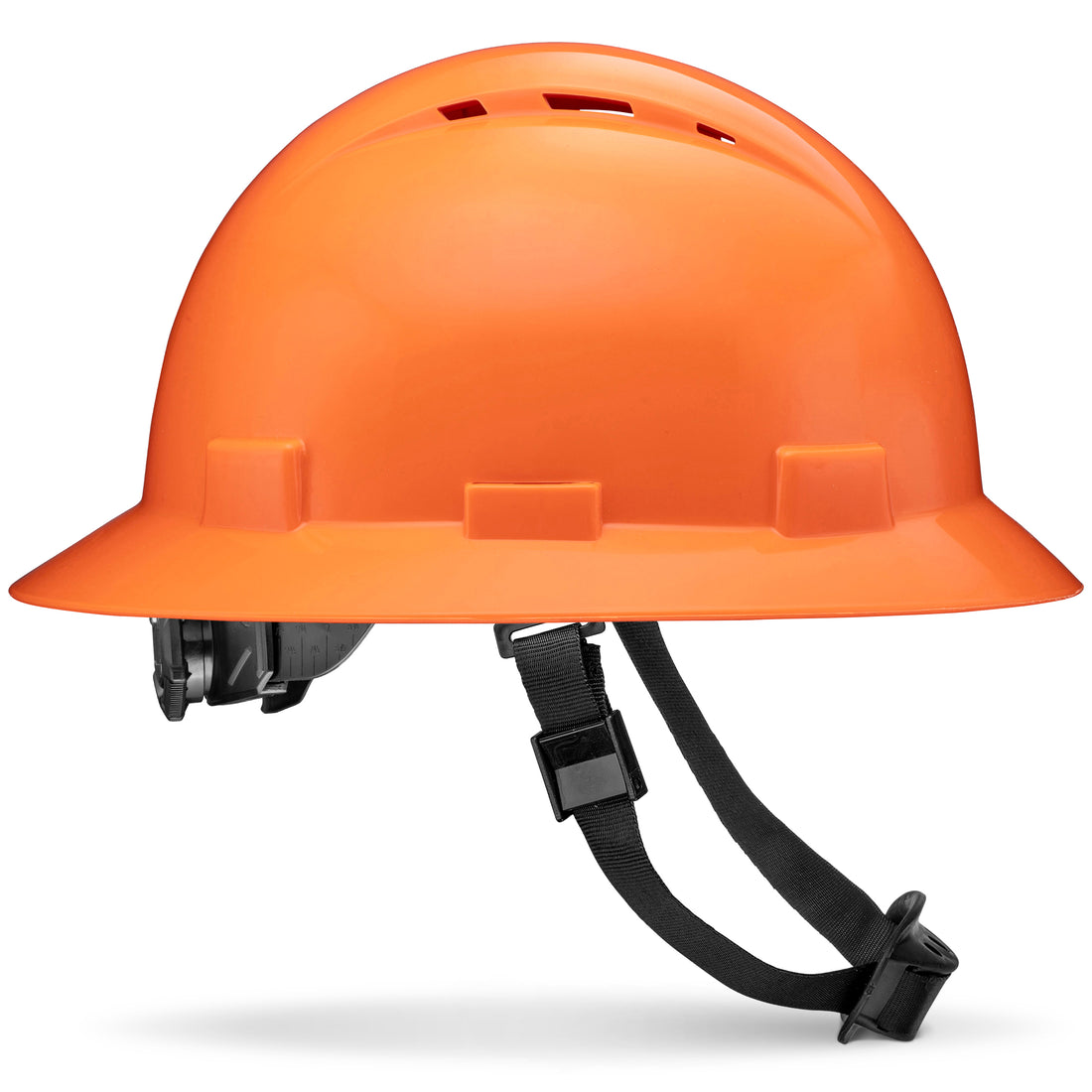 Full Brim Orange Vented Hard Hat