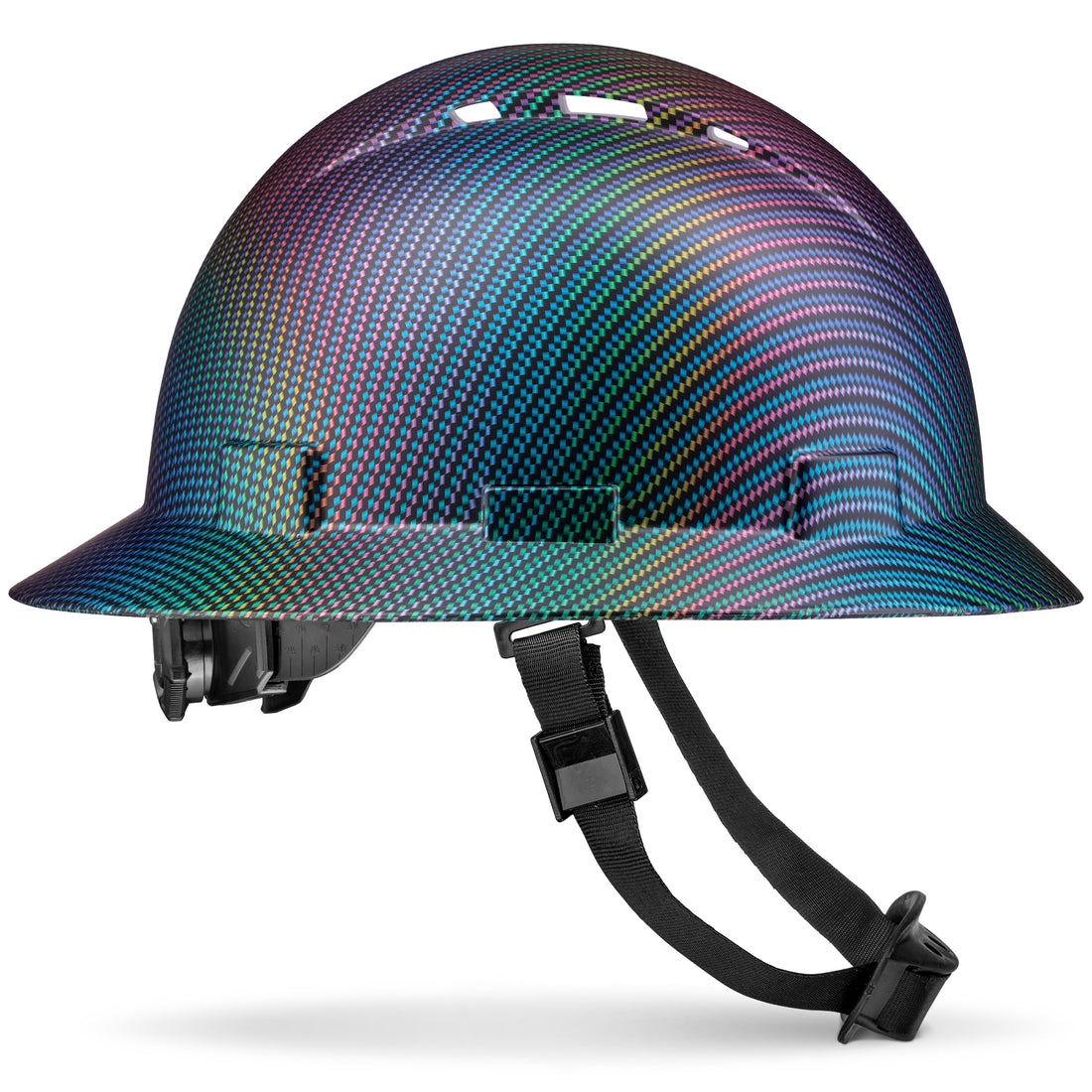 Full Brim Color Weave Carbon Fiber Design Matte Finish Vented Hard Hat