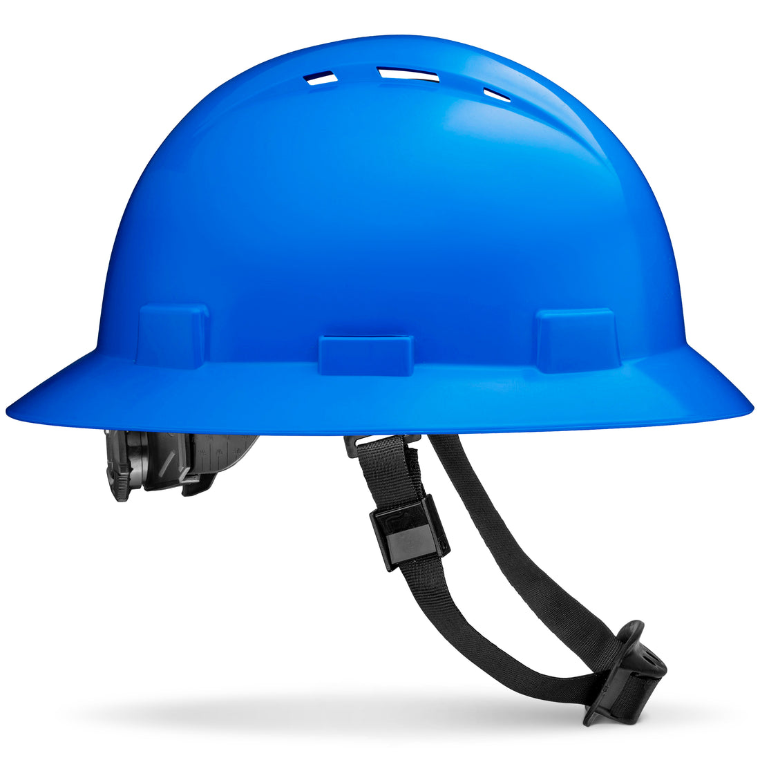 Full Brim Blue Vented Hard Hat