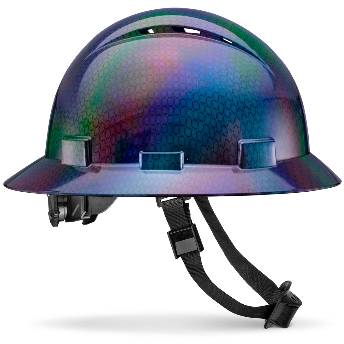 Full Brim Chameleon Carbon Fiber Design Gloss Finish Vented Hard Hat