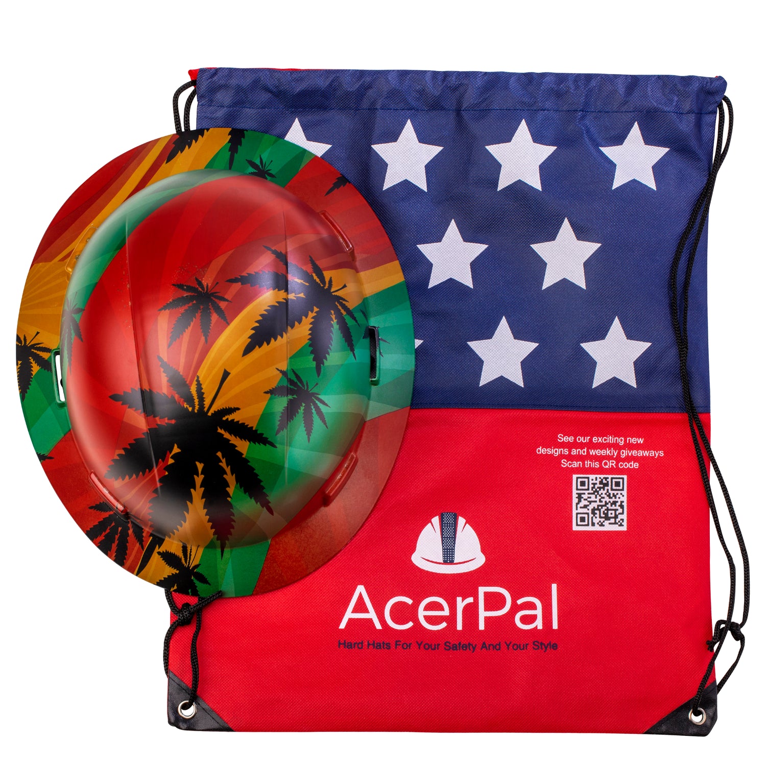 Acerpal Hard Hat Tote Bag - American Flag Design