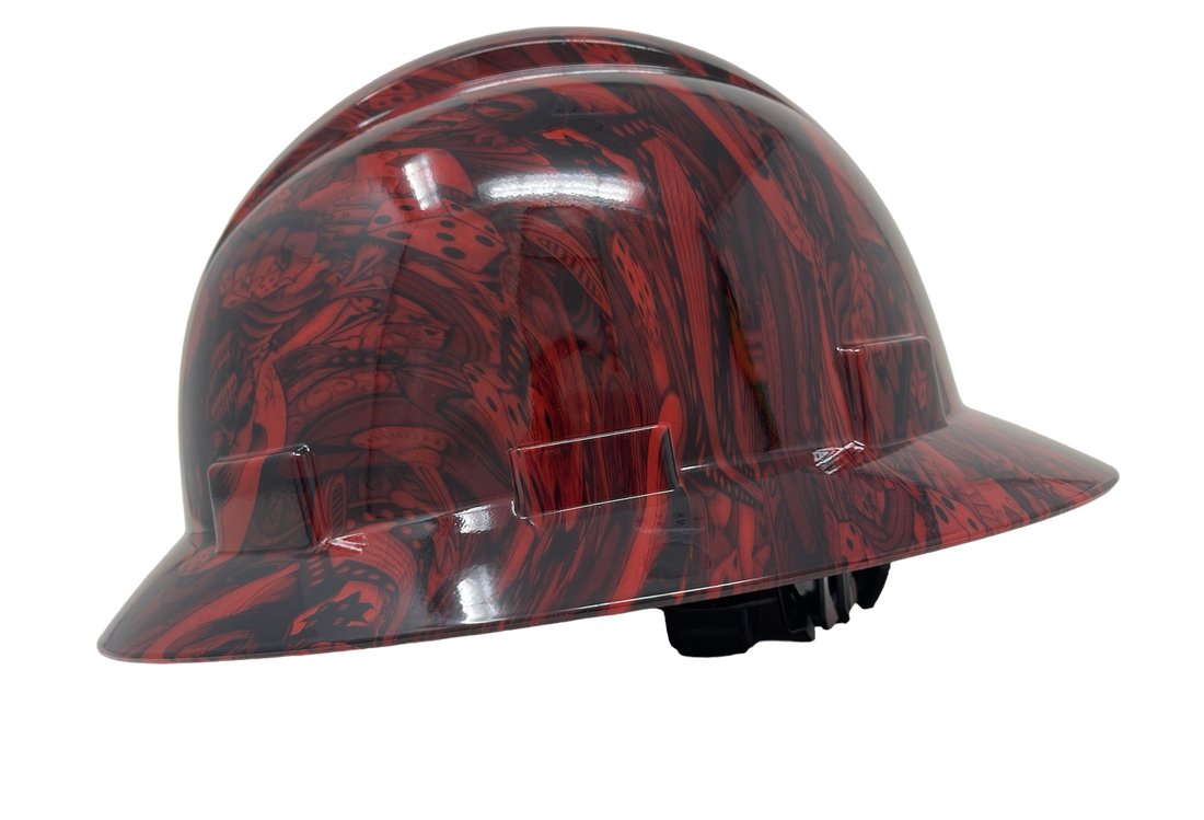 Full Brim Casino Fatale Red Gloss Finish Non-Vented Hard Hat