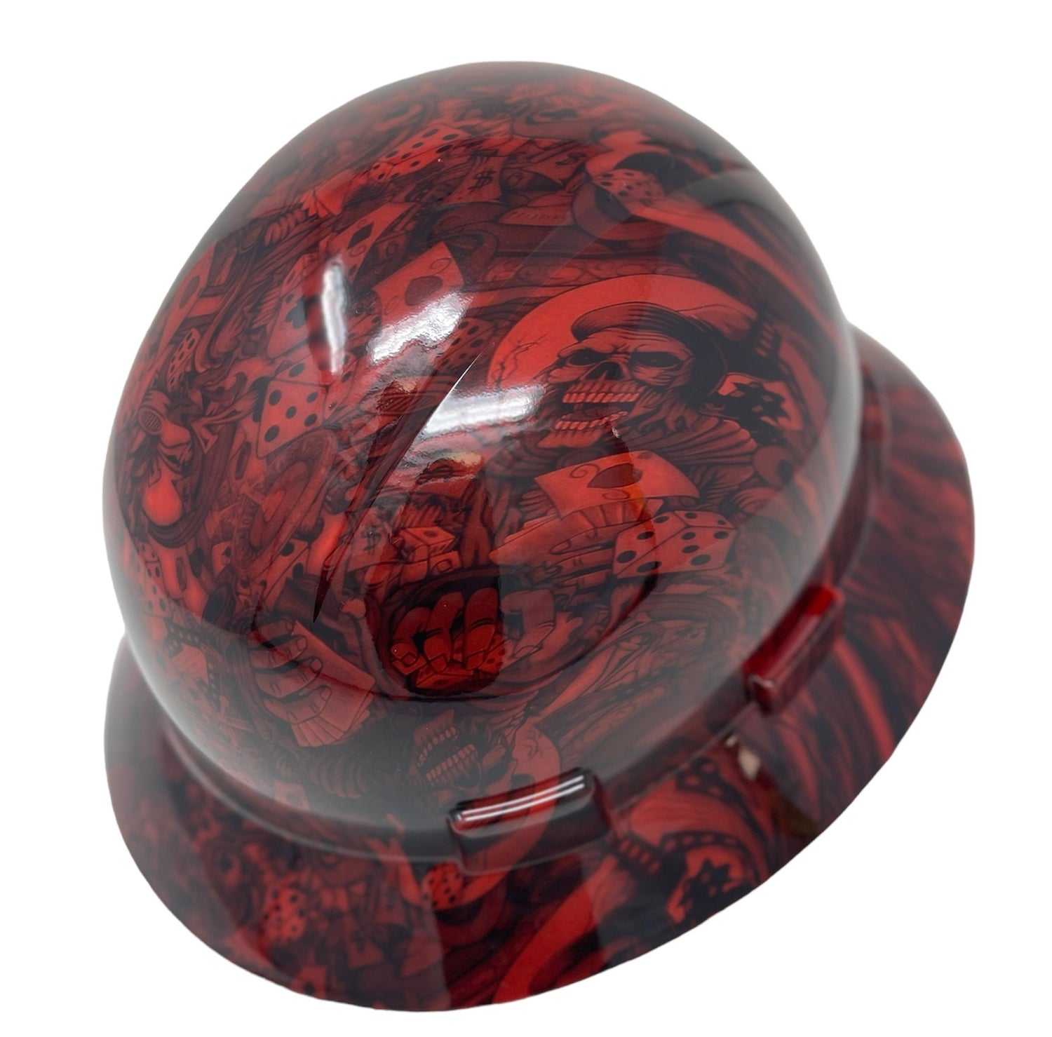 Full Brim Casino Fatale Red Gloss Finish Non-Vented Hard Hat