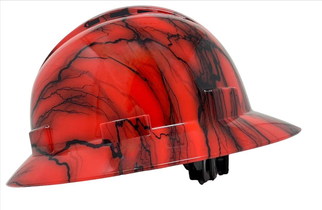 Full Brim Iron Veins Gloss Finish Vented Hard Hat